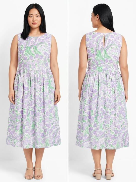 Talbots Dresses & Skirts - Talbots Plus Purple Green Floral Sleeveless Midi Dress Women Size 20W